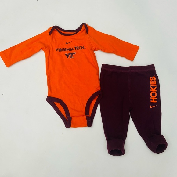 Nike Other - Virginia Tech Hokies long sleeve onesie and pants set 3/6 months Nike